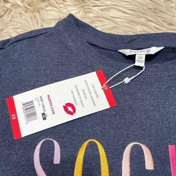 NWT wildfox Social Sweatshirt XS - Picture 2 of 4